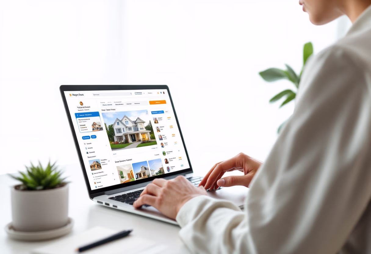 image of users browsing property listings on a laptop
