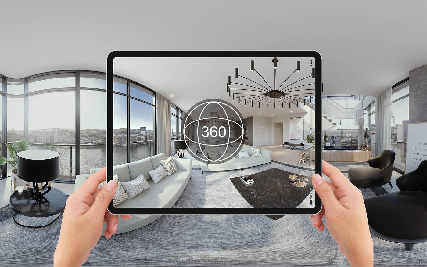 image of real estate app on a tablet